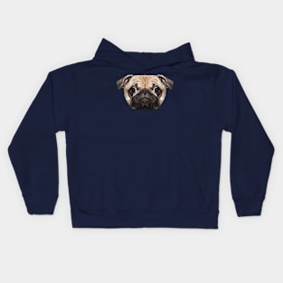 Pug Low Poly Art Kids Hoodie